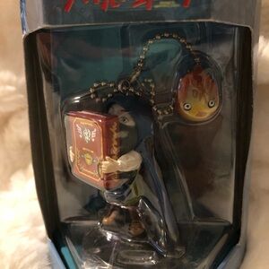 Howl’s Moving Castle Keychain with Markl and Calciferol